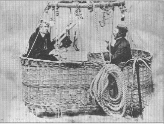 James Glaisher and Henry Coxwell in the basket of the Mars - studio portrait