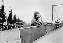 A worried looking Louis Bl&eacute;riot sets off - 4:35 a.m. 25 July 1909